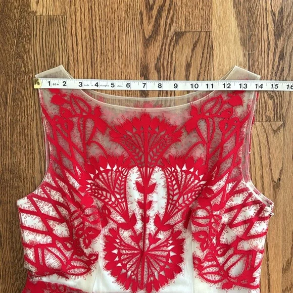 Anthropologie | Geisha Designs | Sugared Ruby Red Lace Dress | Size 6 - Picture 7 of 17